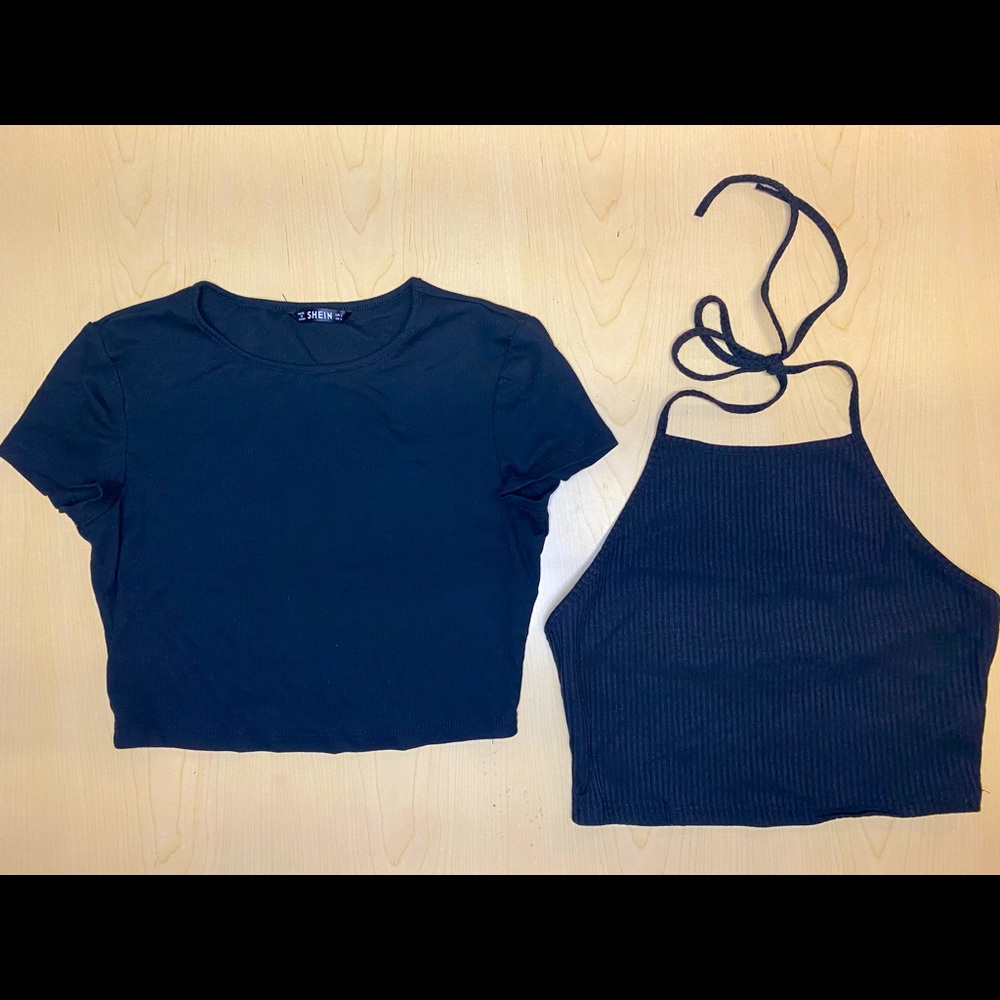Black crop tops - SHEIN - large